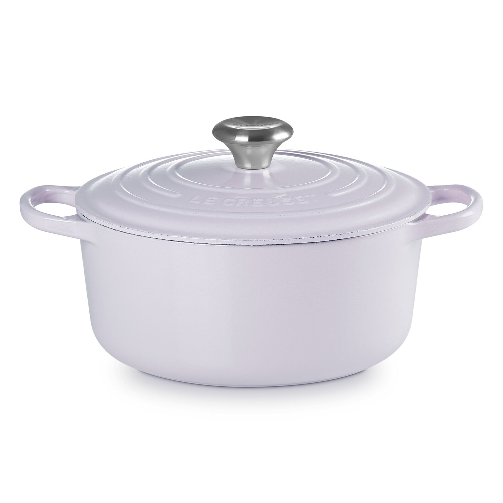 典藏琺瑯鑄鐵圓鍋24cm(柔粉紫-鋼頭-內鍋白) 065 | Le Creuset 台灣