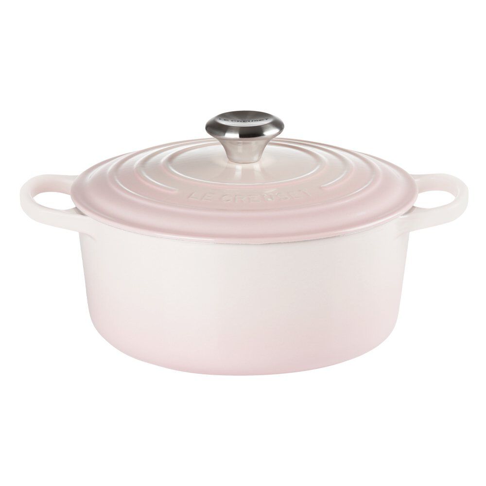 典藏琺瑯鑄鐵圓鍋24cm(貝殼粉-鋼頭-內鍋白) 777 | Le Creuset 台灣