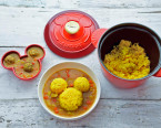 turmeric rice, Cocotte Every, red